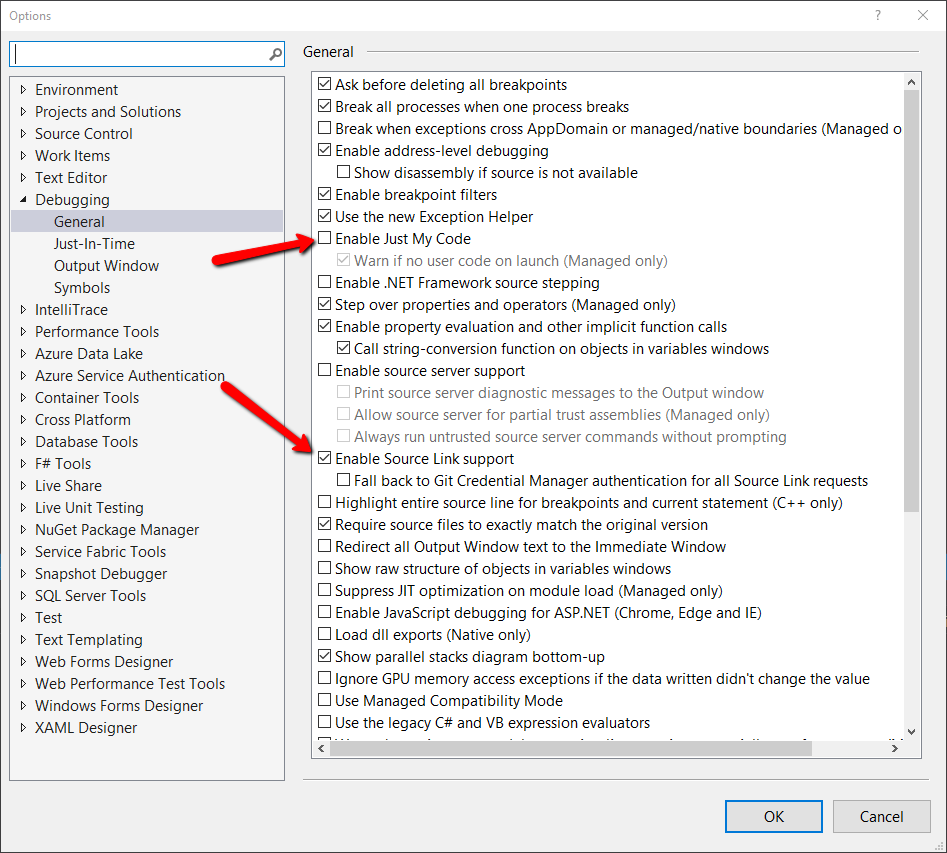 SourceLinkDebuggerOptions